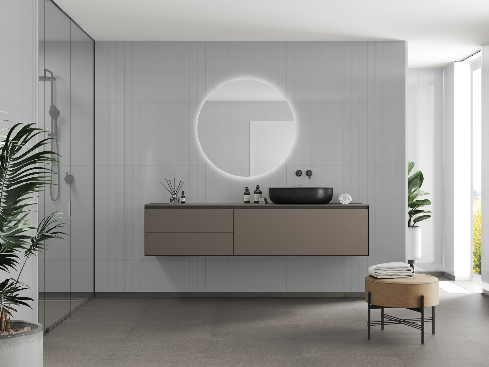 4063_CleanGrey_M0830_Bathroom_web Badkamer met Clean Grey tegels