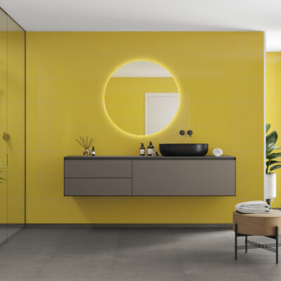 Badkamer met Yellow tegels