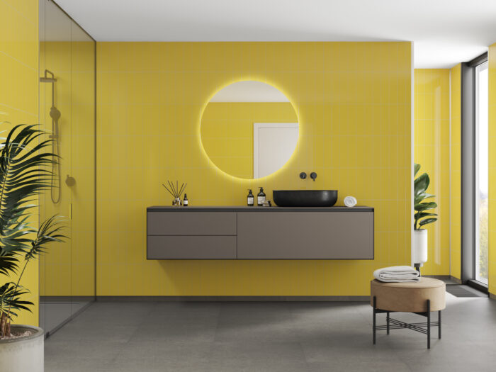 Badkamer met Yellow tegels