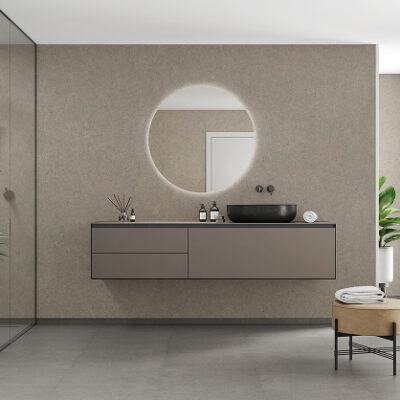 Badkamer met Fibo tegels van de collectie Rustic Granite