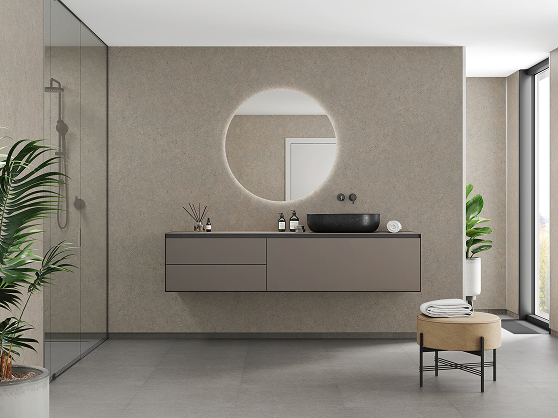 Badkamer met Fibo tegels van de collectie Rustic Granite