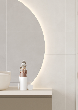 Een close up foto van de Fibo wandpanelen van de collectie Cloudy Onyx met voeglijn