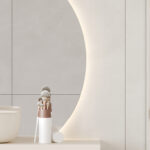 Een close up foto van de Fibo wandpanelen van de collectie Cloudy Onyx met voeglijn