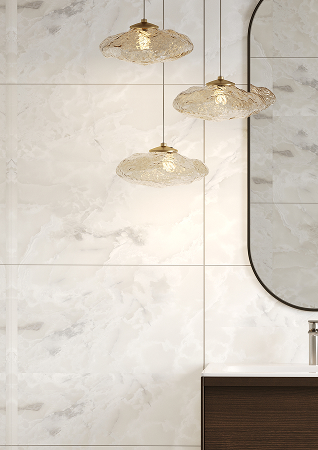 Een close up foto van Fibo wandpanelen van de collectie Arctic Onyx 60 x 60 cm