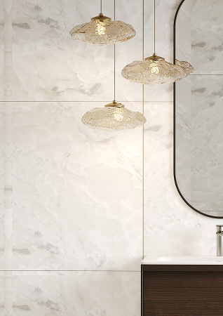 Een close up foto van Fibo wandpanelen van de collectie Arctic Onyx 60 x 80 cm