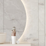 Een close up foto van Fibo wandpanelen van de collectie Arctic Onyx 60 x 80 cm