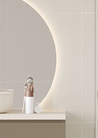 Een close up foto van een Fibo wandpaneel van de collectie Salted Stone 60 x 80 cm